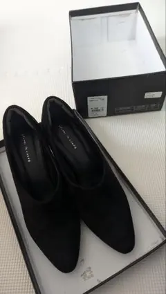 ブラックスエード パンプス 37