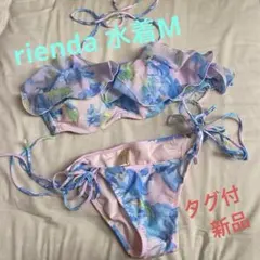 新品　タグ付　rienda 水着　ビキニ　M ピンク　フラワープリントのサムネイル