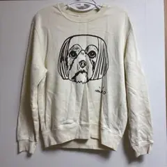 犬　イラスト　スウェット　シーズー　オフホワイト