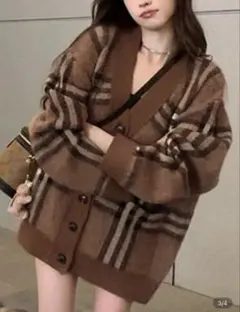 SHEIN シーイン　チェック　カーディガン