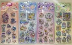 シャカシャカシール　香り玉　ビーズ入り　可愛いキャラクターシール　4枚セット