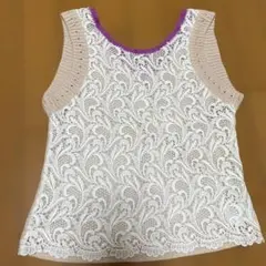 Lily Brown レース切替ニットベスト Fサイズのサムネイル