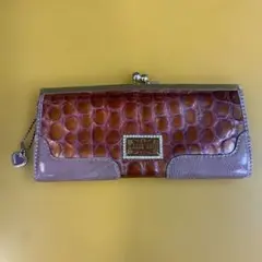 11)ANNA SUI（アナスイ）がま口 財布 クロコ型押し エナメル