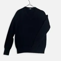 ユニクロ カシミヤ100% Vネック ニット 黒 M