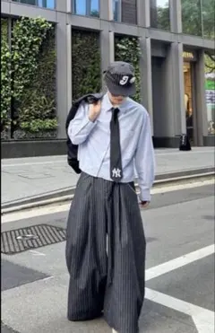push push PP STRIPES PANTS ワイド ストライプ デニム - メルカリ