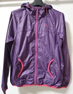 Puma チェック柄ウィンドブレーカー フード付き