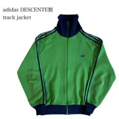 adidas アディダス　デサント製トラックジャケット　ジャージ　ライムグリーン