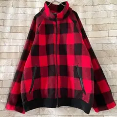 ウールリッチ フリース ジャケット USA製 チェック柄 レッド ブラック