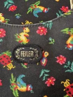 み*ん様 FEILER 花柄トートバッグ ブラック中古品