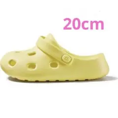 厚底サンダル キッズ 可愛い 20cm イエロー