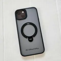 大特価⭐️iPhone14/15Plus スマホケース 半透明 黒