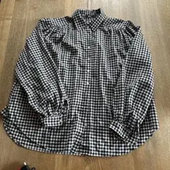 UNIQLO C ボリュームチェックブラウスＭ