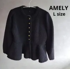 AMELY ラジエム ジャケット ペプラム ボア アウター レディース ブラック