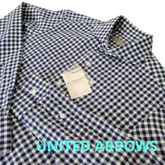 新品タグ付き UNITED ARROWS 長袖シャツ 青白ギンガムチェック S