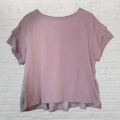 BEAMS HEART くすみピンク カットソー Tシャツ シャーリング フリー