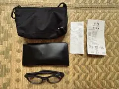 JINS ブラックラウンドフレームサングラス　snow peak
