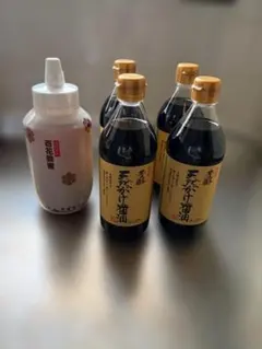 川中醤油 芳醇天然かけ醤油 4本 ＆ 百花蜂蜜 1本 セット 匿名配送のサムネイル