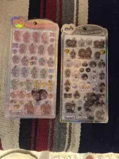 もんちっち　うるちゅるポップシール　2種　レインボー　白黒　正規品