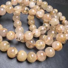 タイチンルチルクォーツ 9mm 1連分 ブレスレット2本セット