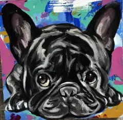 フレンチブルドッグ アクリル画 原画 絵 アート