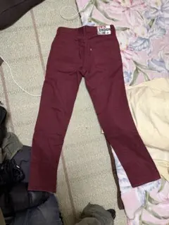 EDWIN LONDON SLIM カラーデニム ボルドー スリムパンツ メンズ