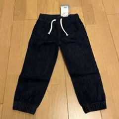 100cm ウェスト総ゴム　ダークブルー デニムジョガーパンツ