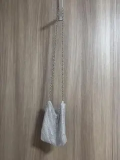 ZARA シルバー スパンコール ショルダーバッグ