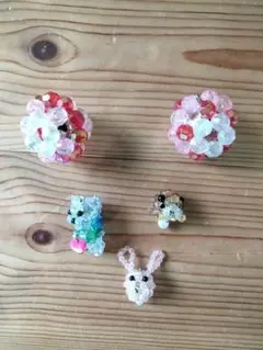 ハンドメイド ビーズ アクセサリー 5点セット