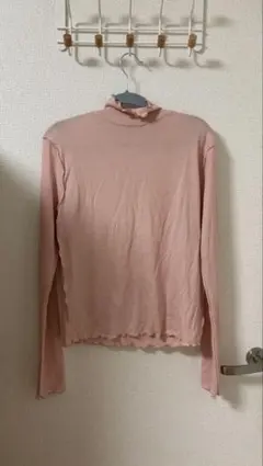 [再値下げしました]ピンク M タートルネック長袖トップス