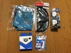 新品 メンズ競泳水着5点セット 水着 ゴーグル 耳栓 インナー スイムキャップ
