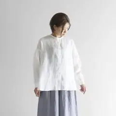 HUIS. ゆるふわコットンワイドブラウス（ブルーストライプ）ハウスU102