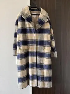 Te chichi チェック柄 ロングコート