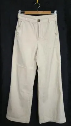 【150】 GU コーデュロイ ワイドパンツ☆ アイボリー カジュアル ジーユー