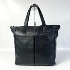 ✨横幅38cm✨ANYA HINDMARCH 本革レザー トートバッグ 黒 - メルカリ
