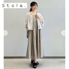 完売品 ストラ stola ツイル素材前ZIPキャミワンピース オール