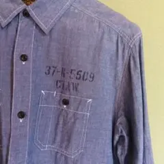 【CLUCT】クラクト シャンブレーシャツ 長袖 デニムワークシャツ（生地薄め）のサムネイル