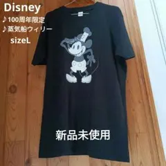 【新品未使用】限定 ディズニー100周年 ミッキー 蒸気船ウィリー Tシャツ Lのサムネイル