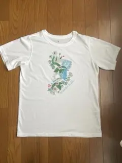 Mont-bell 花と鳥プリント Tシャツ Lサイズ　レディース