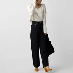 AZUL BY MOUSSY ハイウエスト ワイドデニムパンツ