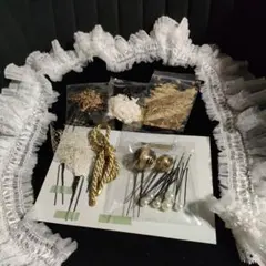 ★卒袴セット★髪飾り・半襟　レース　フリル　振袖　袴