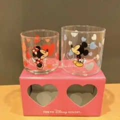 東京ディズニーリゾート ミッキー ミニー ペアグラス 2個　重ねて収納♡