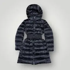 極美　PRADA プラダ　三角ロゴ　ダウンコート　ブラック　黒　36号