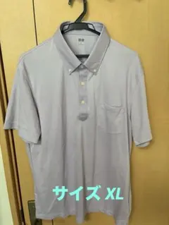 UNIQLO ボタンダウン ポロシャツ ライトパープル XLのサムネイル