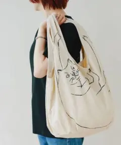 【ROOTOTE】新品！ぶらさがりねこのマルシェトートのサムネイル