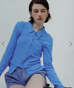 ベアキャミコンビカットソーカーディガン ブルー フリーサイズ