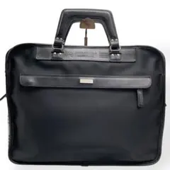 美品 Burberry バーバリー ブリーフ ビジネス ナイロン レザー A4可