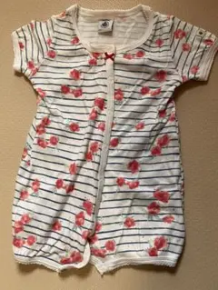 PETIT BATEAU 花柄　半袖ロンパース6m/67cm