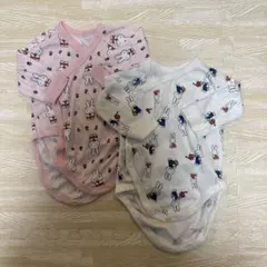 【ミッフィー 前開き 70cm】ユニクロ肌着 クルーネックボディスーツ(長袖)