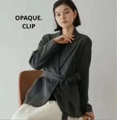 美品☆オペークドットクリップ　テーラードジャケット　グレー　L