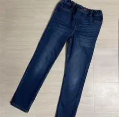 GU ダークブルー スリムフィットパンツ150